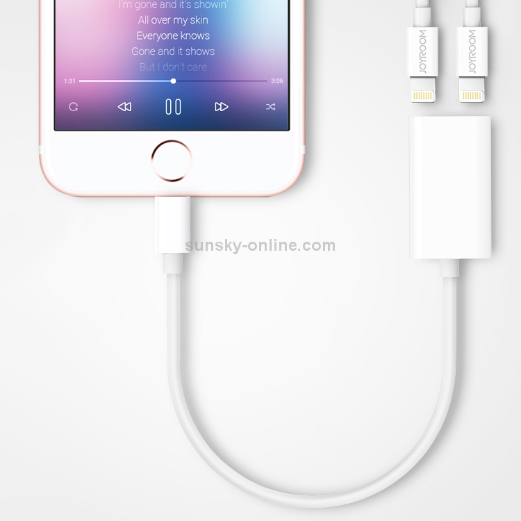JOYROOM Dual 8 Pin Adapter Splitter withith Audio & Charge Port JOYROOM Dual 8 Pin Adapter Splitter withith Audio & Charge Port