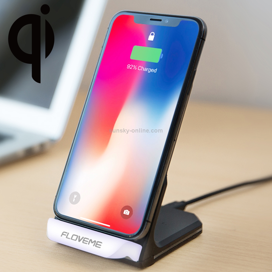 FLOVEME YXF113867 10W Double Coils Design Smart Qi Wireless Charger with LED Breathing Light FLOVEME YXF113867 10W Double Coils Design Smart Qi Wireless Charger with LED Breathing Light