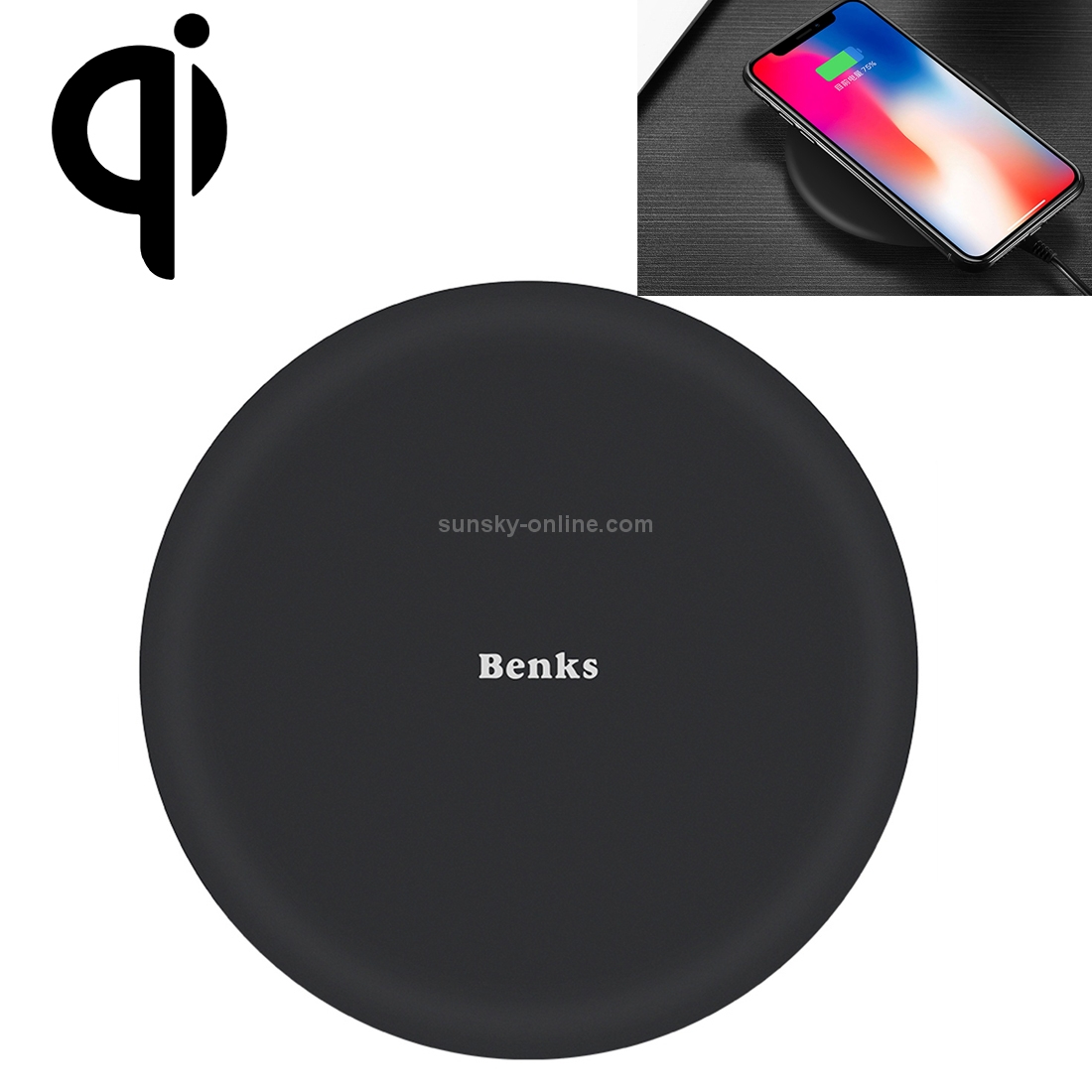 Benks 5V 2A / 9V 1.67A Output Power 10W Standard Ultra-thin Fast Wireless Charger