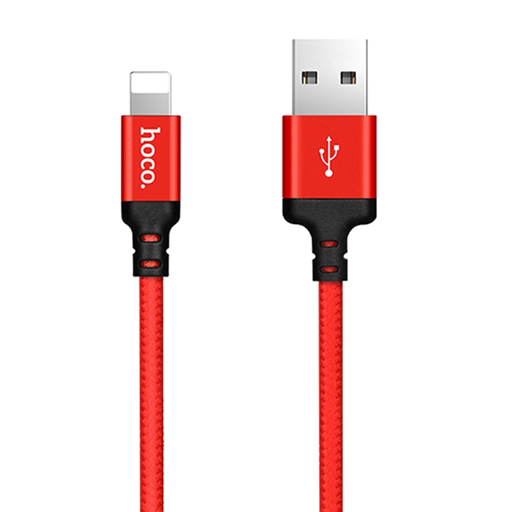 hoco X14 2m Nylon Braided Aluminium Alloy 8 Pin to USB Data Sync Charging Cable(Red) hoco X14 2m Nylon Braided Aluminium Alloy 8 Pin to USB Data Sync Charging Cable(Red)