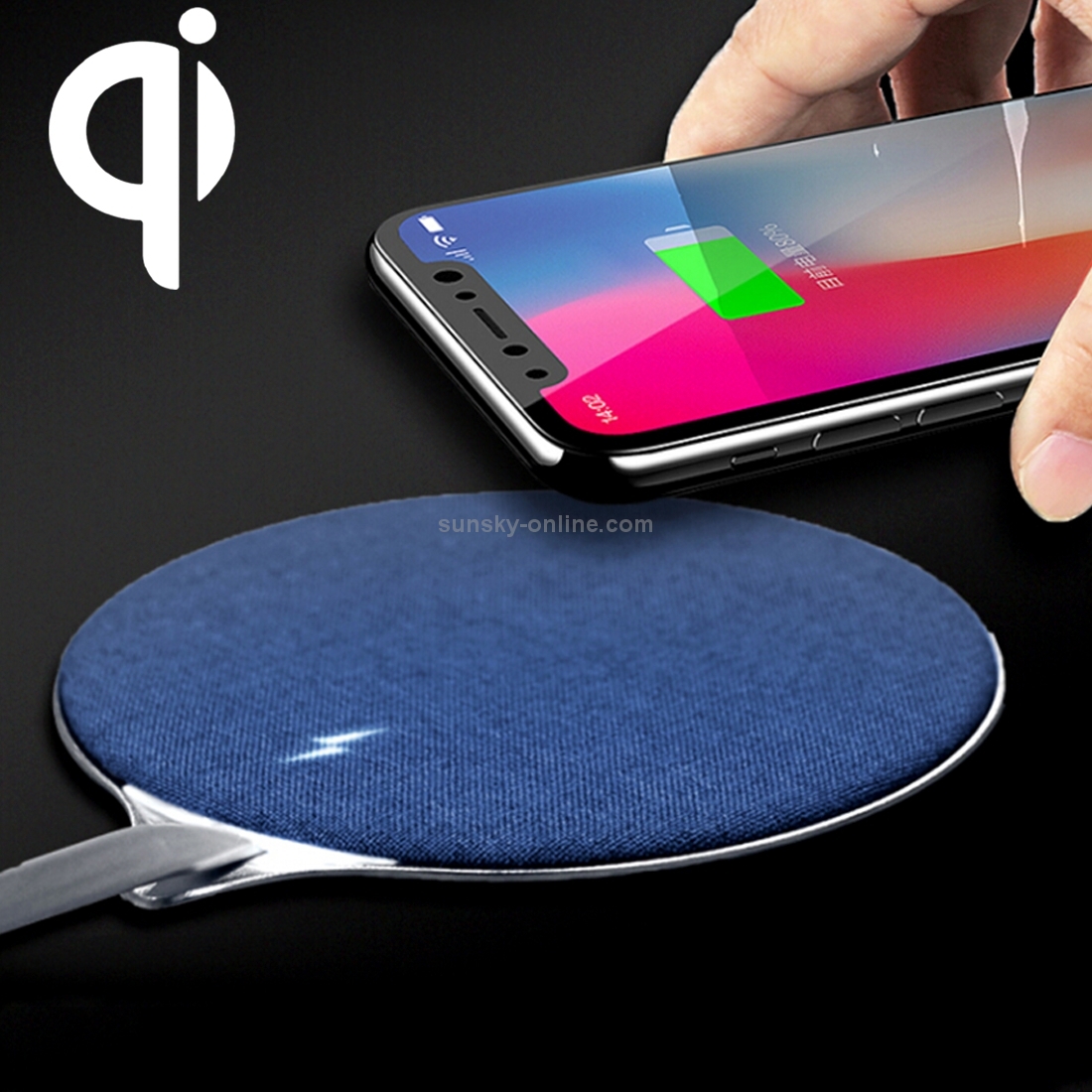 HAMTOD X10 10W Output General Aluminum Alloy + Cloth Materials Qi Standard Wireless Charger(Blue) HAMTOD X10 10W Output General Aluminum Alloy + Cloth Materials Qi Standard Wireless Charger(Blue)