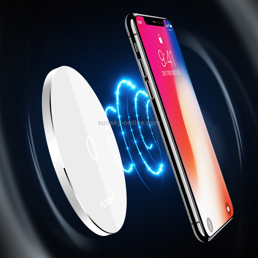 FLOVEME YXF93658 Slim Round Shape Intelligent Qi Wireless Charger Charging Pad