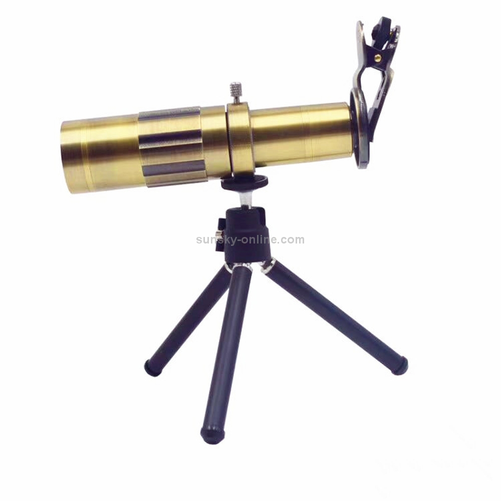 External 20X Telephone Lens for Mobile Phone with Tripod (Gold) External 20X Telephone Lens for Mobile Phone with Tripod (Gold)