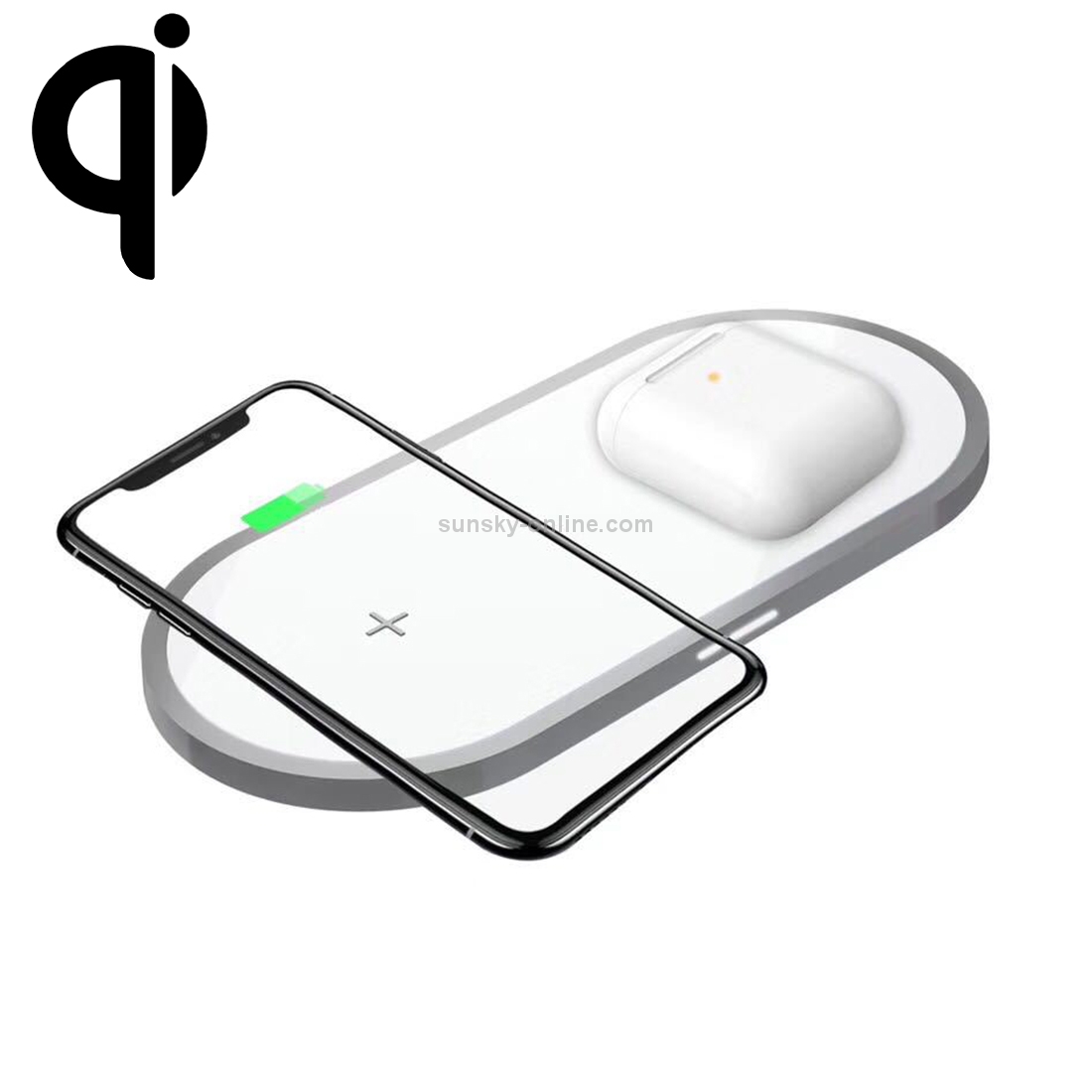 W31 2 in 1 QI Standard Dual Charge Wireless Charger for Mobile Phone & AirPods(White) W31 2 in 1 QI Standard Dual Charge Wireless Charger for Mobile Phone & AirPods(White)