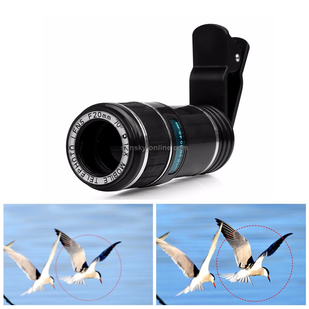 HK019 Mobile Phone 12X Zoom Optical Zoom Telescope Lens Set with Clip HK019 Mobile Phone 12X Zoom Optical Zoom Telescope Lens Set with Clip