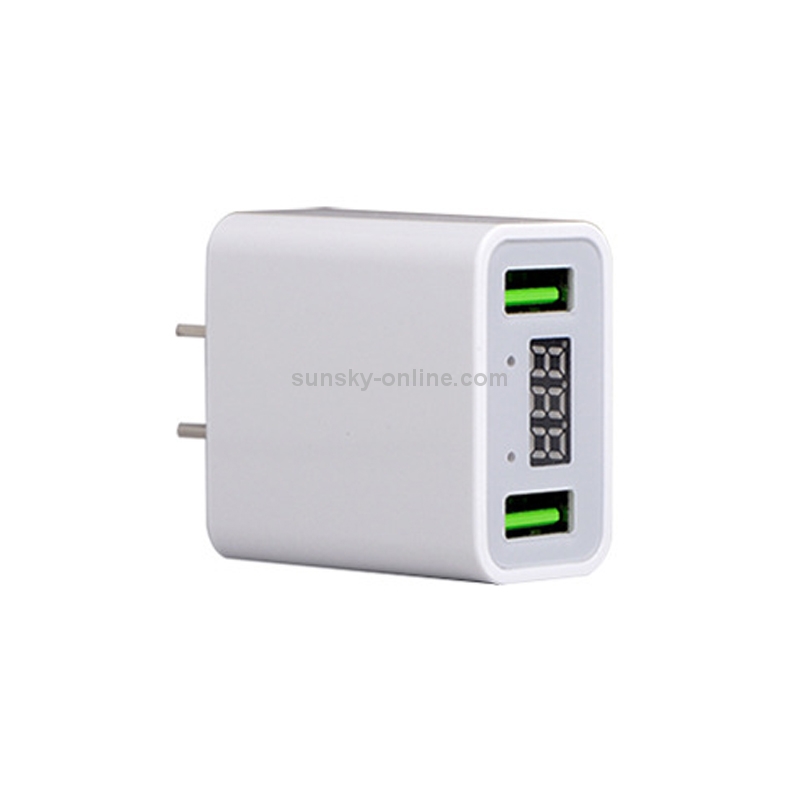 CYKE HKL-USB39 11W 5V / 2.2A Dual USB Travel Charger with Smart Digital Display, US Plug (White) CYKE HKL-USB39 11W 5V / 2.2A Dual USB Travel Charger with Smart Digital Display, US Plug (White)