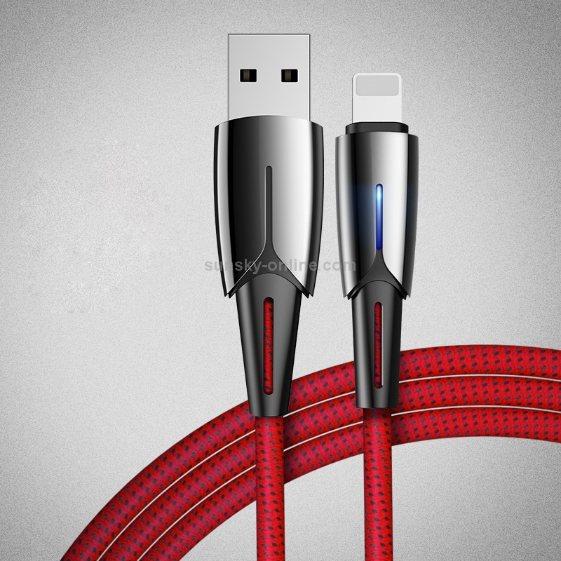CAFELE 8 Pin to USB Kirsite Charging Cable with Intelligent Indicator Light, Length: 1.8m (Red) CAFELE 8 Pin to USB Kirsite Charging Cable with Intelligent Indicator Light, Length: 1.8m (Red)