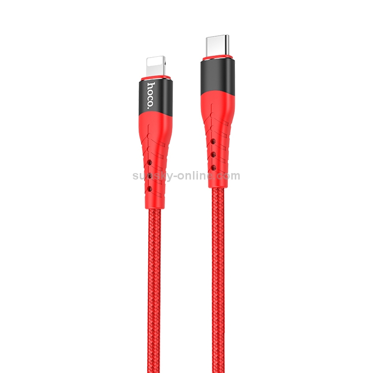 hoco U64 Type-C / USB-C to 8 Pin PD Fast Charging Data Cable, Length: 1.2m (Red) hoco U64 Type-C / USB-C to 8 Pin PD Fast Charging Data Cable, Length: 1.2m (Red)