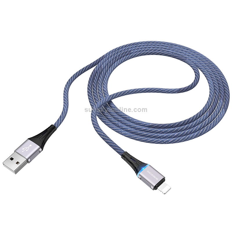 Borofone BU25 1.2m 2.4A USB to 8 Pin Glory Charging Data Cable for iPhone, iPad (Blue) Borofone BU25 1.2m 2.4A USB to 8 Pin Glory Charging Data Cable for iPhone, iPad (Blue)