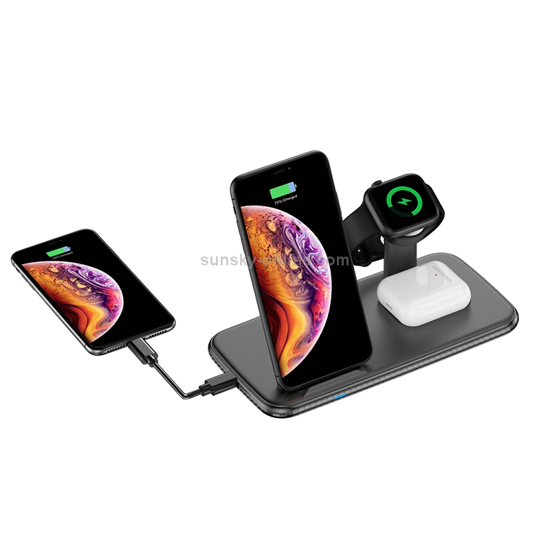 V5 4 in 1 Quick Wireless Charger for iPhone, Apple Watch, AirPods and other Android Smart Phones(Black) V5 4 in 1 Quick Wireless Charger for iPhone, Apple Watch, AirPods and other Android Smart Phones(Black)