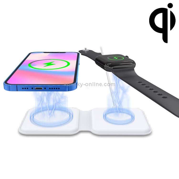 D21 Foldable Dual Magnetic Magsafe Wireless Charger for Mobile Phones / iWatch / AirPods D21 Foldable Dual Magnetic Magsafe Wireless Charger for Mobile Phones / iWatch / AirPods