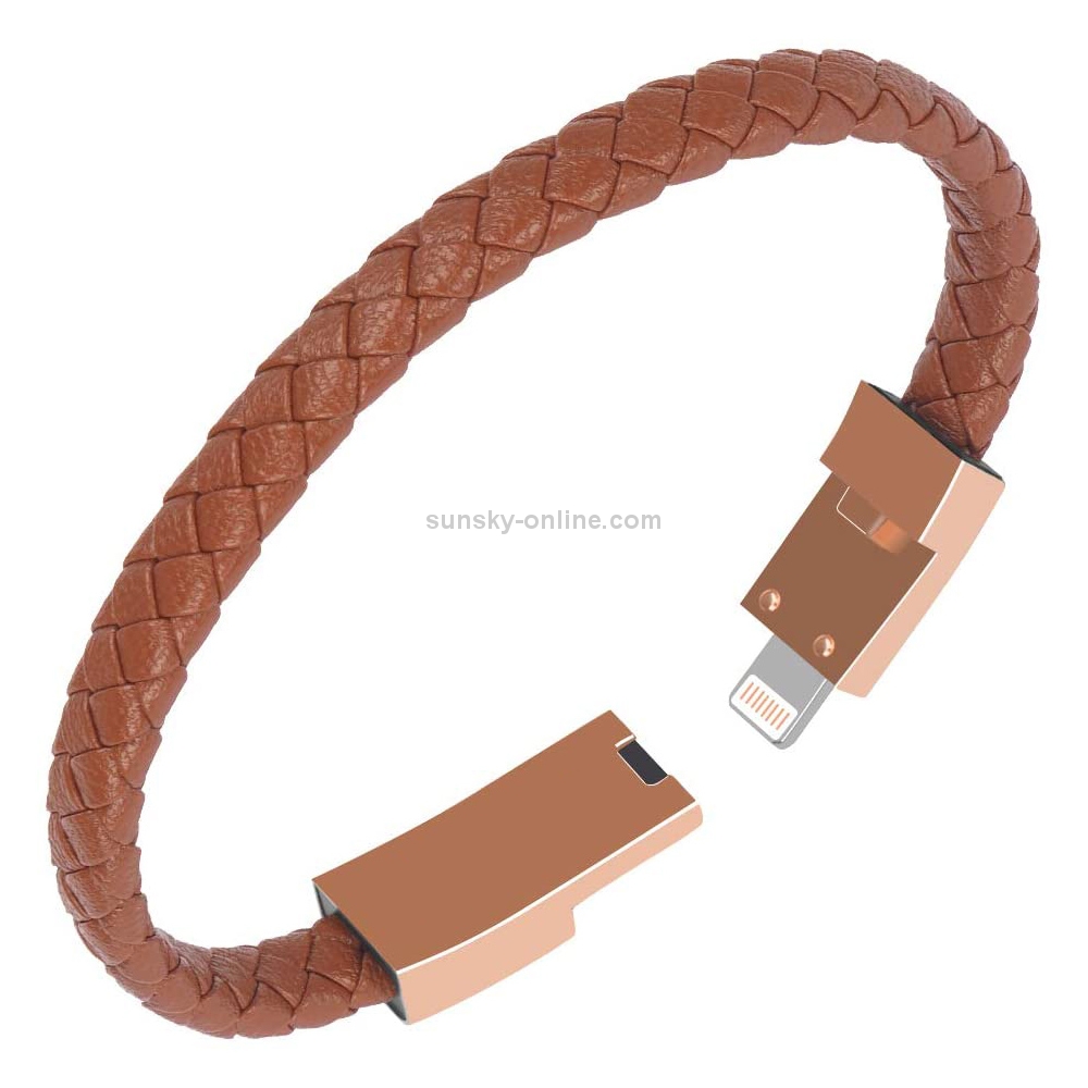8 Pin Interface PU Leather Bracelet Braided Data Cable, Cable Length: 16cm(Brown) 8 Pin Interface PU Leather Bracelet Braided Data Cable, Cable Length: 16cm(Brown)