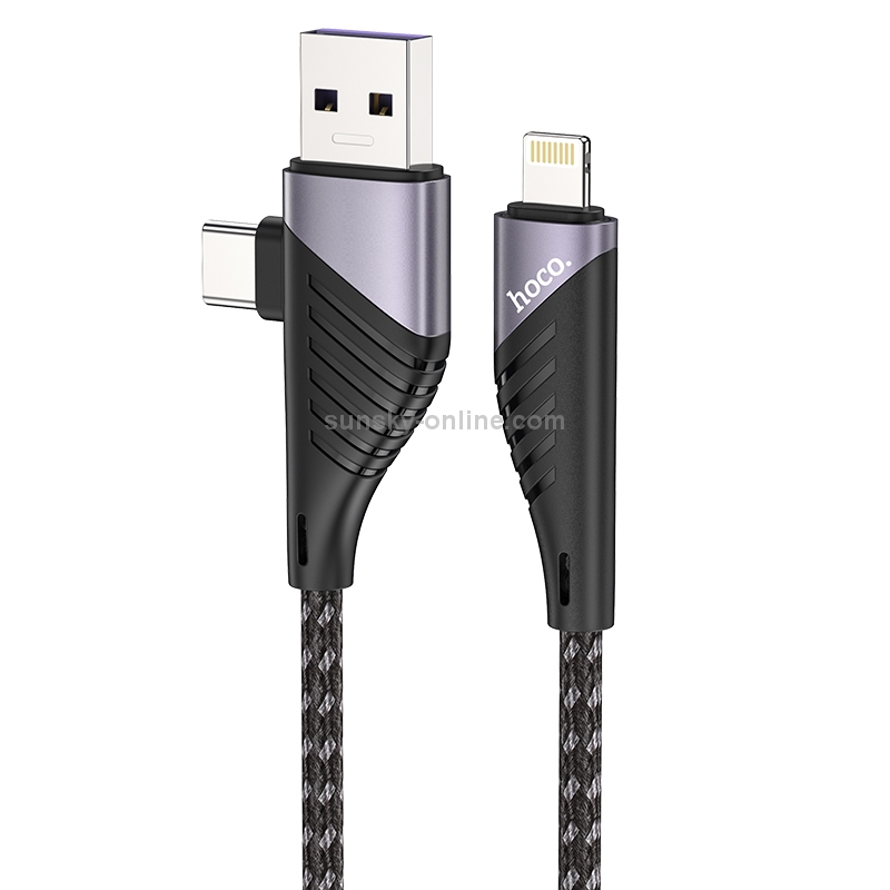 hoco U95 2 in 1 20W 2.4A PD USB-C / Type-C + USB to 8 Pin Freeway Charging Data Cable, Cable Length: 1.2m hoco U95 2 in 1 20W 2.4A PD USB-C / Type-C + USB to 8 Pin Freeway Charging Data Cable, Cable Length: 1.2m