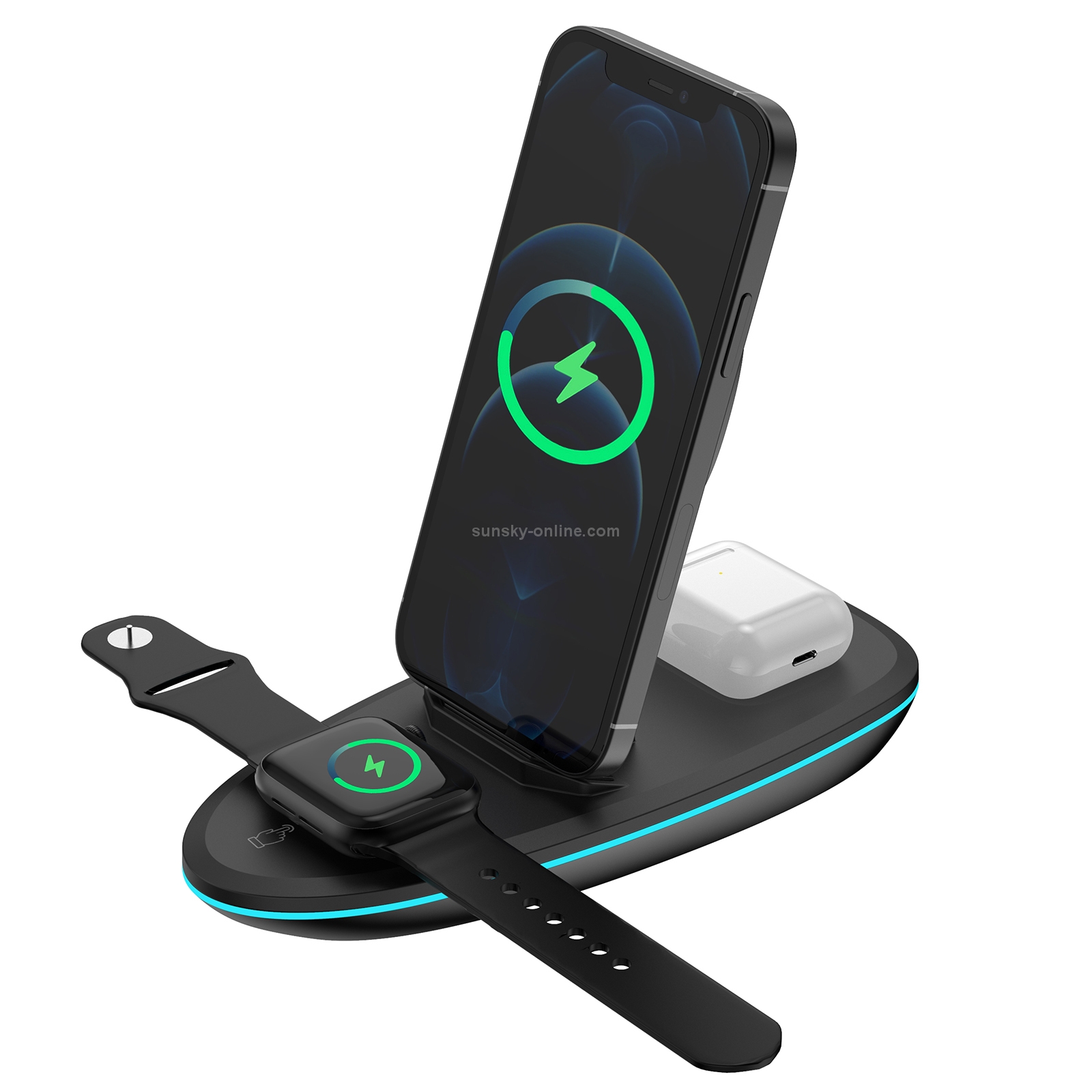 V9 3 in 1 Retractable Folding Multi-function Magnetic Wireless Charging Base for Phones & Apple Watch Series & AirPods(Black) V9 3 in 1 Retractable Folding Multi-function Magnetic Wireless Charging Base for Phones & Apple Watch Series & AirPods(Black)
