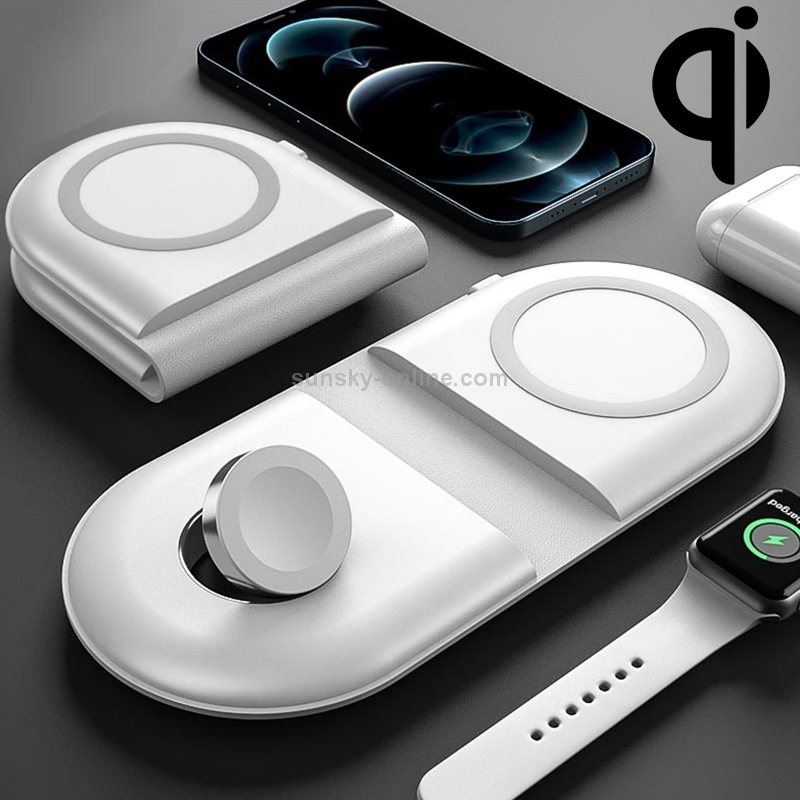 WS39 15W MagSafe Magnetic Foldable Dual Wireless Charger Base for Mobile Phones & Apple Watches & AirPods (White) WS39 15W MagSafe Magnetic Foldable Dual Wireless Charger Base for Mobile Phones & Apple Watches & AirPods (White)
