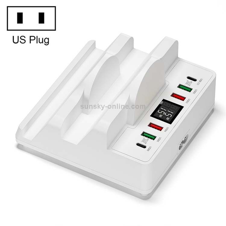 F6 Multifunctional Dual Wireless Charger with Phone Holder & Current Display, US Plug F6 Multifunctional Dual Wireless Charger with Phone Holder & Current Display, US Plug