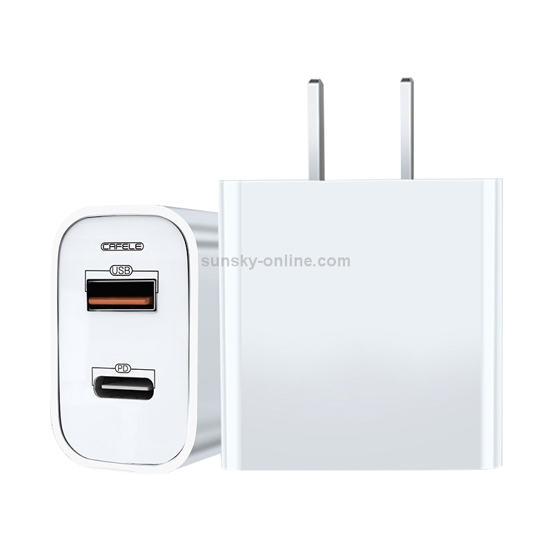 CAFELE 18W PD + QC Port Quick Charger, US Plug CAFELE 18W PD + QC Port Quick Charger, US Plug