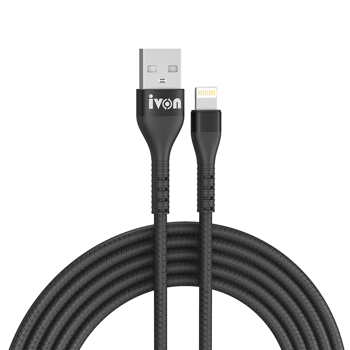 IVON CA92 2.4A Max USB to 8 Pin Rubber Fast Charging Data Cable, Length: 1.5m (Black) IVON CA92 2.4A Max USB to 8 Pin Rubber Fast Charging Data Cable, Length: 1.5m (Black)