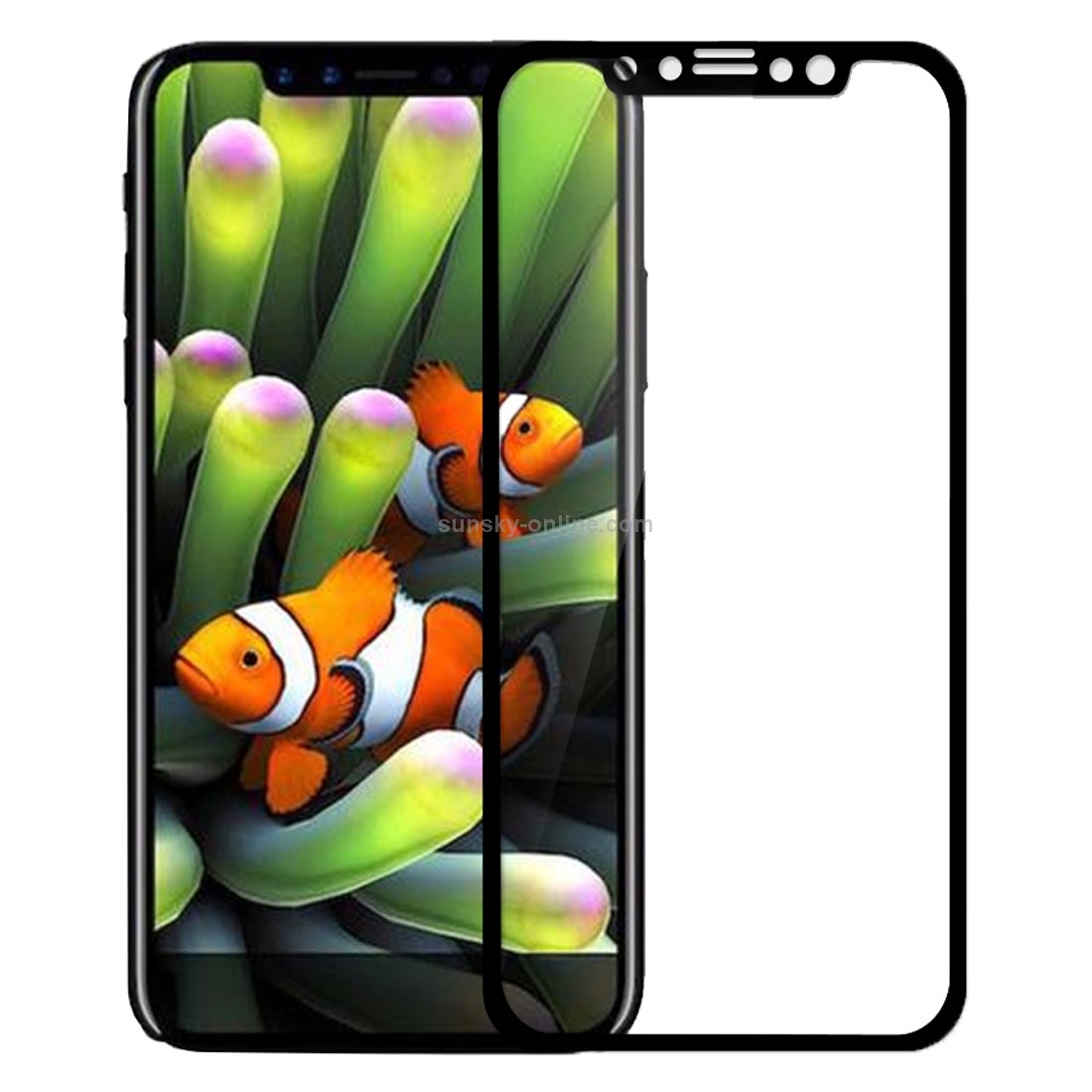For iPhone X MOFI 9H Surface Hardness 2.5D Arc Edge Full Screen Tempered Glass Screen Film(Black)