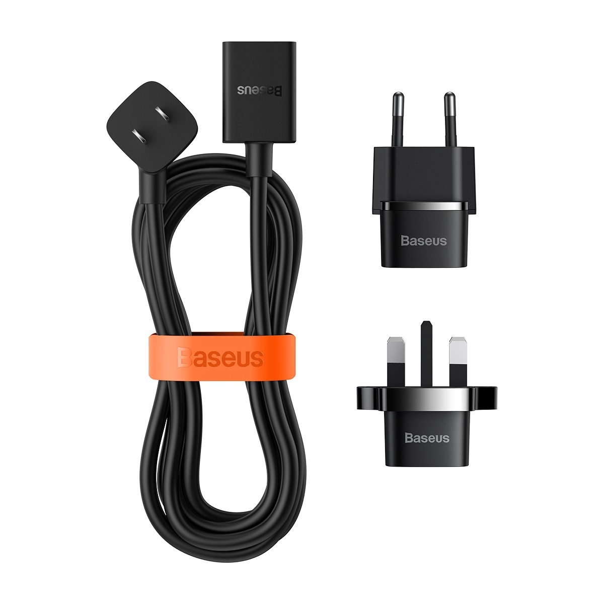 Baseus Mini Power Strip 1AC CN Plug Power Cord with EU Plug and EU Plug, Length: 1.0m(Black) Baseus Mini Power Strip 1AC CN Plug Power Cord with EU Plug and EU Plug, Length: 1.0m(Black)