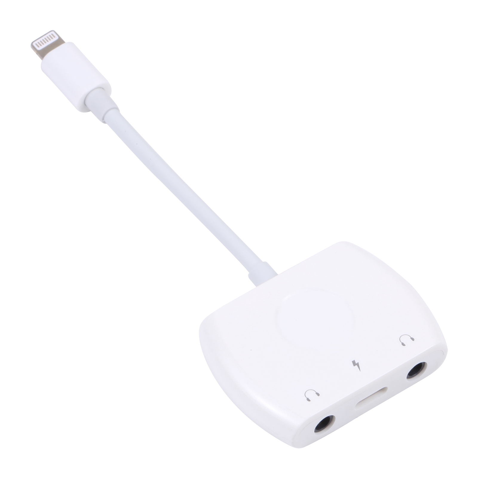 8 Pin Male to 8 Pin+ Dual 3.5mm Audio Female Headphone Adapter Adapter(White) 8 Pin Male to 8 Pin+ Dual 3.5mm Audio Female Headphone Adapter Adapter(White)
