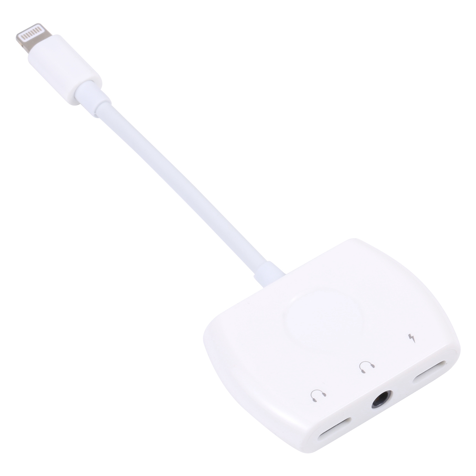 8 Pin Male to Dual 8 Pin+ 3.5mm Audio Female Headphone Adapter Adapter(White) 8 Pin Male to Dual 8 Pin+ 3.5mm Audio Female Headphone Adapter Adapter(White)