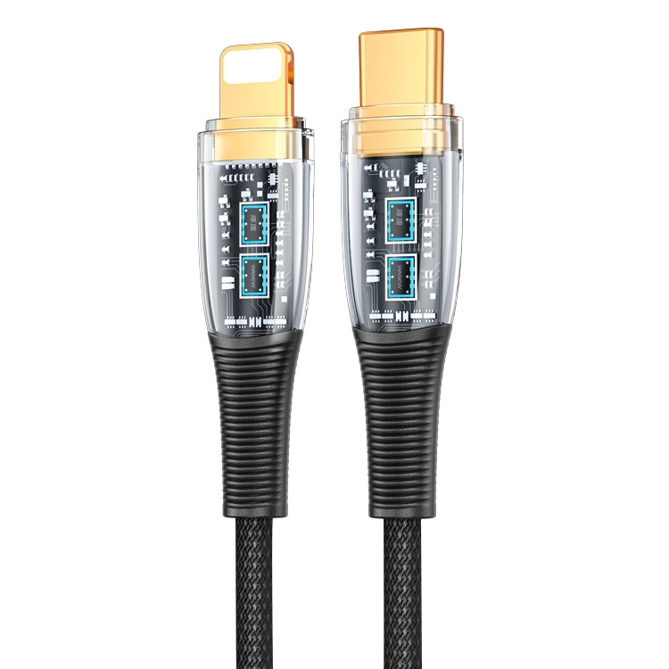 Mutural Li-CC010 1.2m PD20W Transparent USB-C / Type-C to 8 Pin Charging Data Cable Mutural Li-CC010 1.2m PD20W Transparent USB-C / Type-C to 8 Pin Charging Data Cable