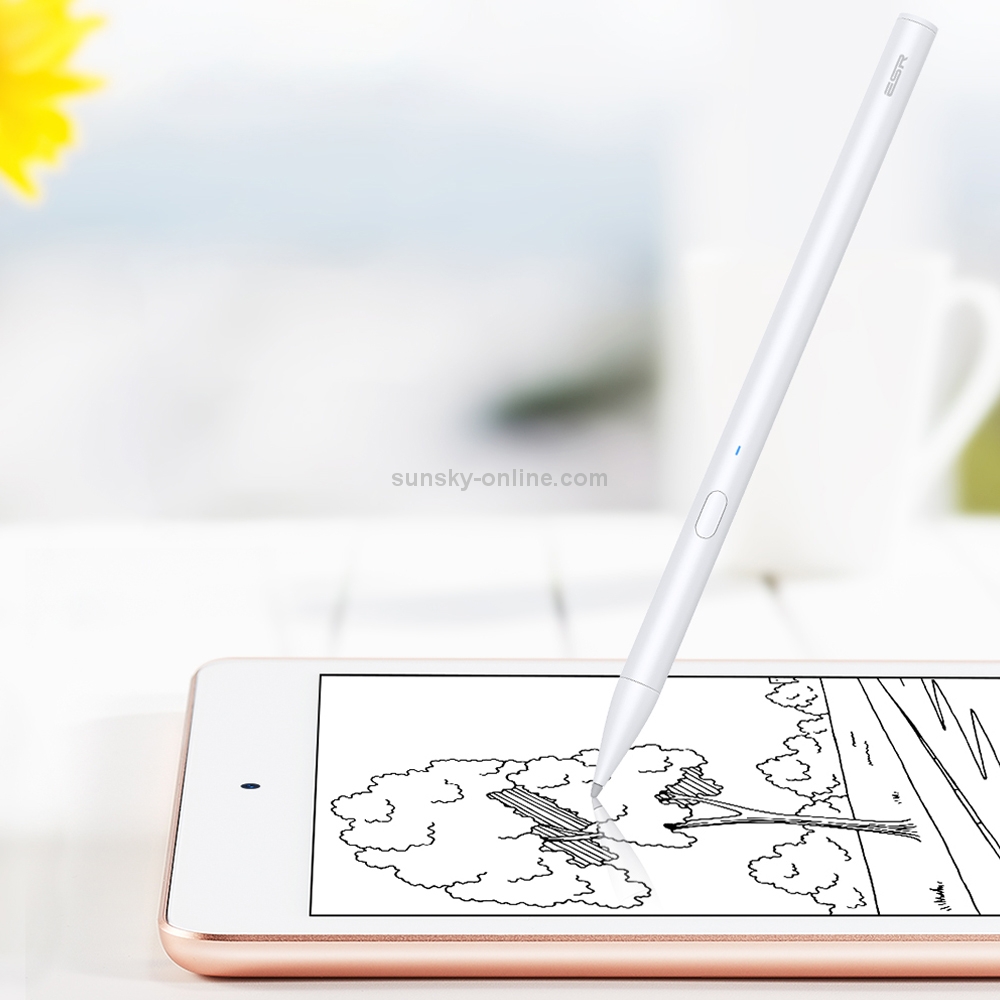 ESR Rechargeable 1.4mm Fine Point Smart Pencil Digital Stylus Pen for Touch Screens(White) ESR Rechargeable 1.4mm Fine Point Smart Pencil Digital Stylus Pen for Touch Screens(White)