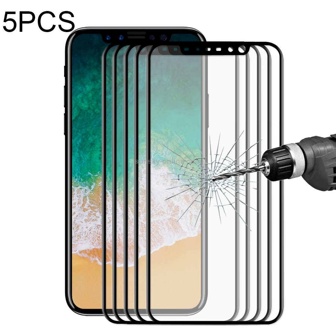For iPhone X 5pcs ENKAY Hat-Prince 0.2mm 9H Surface Hardness 3D Explosion-proof Full Screen Carbon Fiber Soft Edges Tempered Glass Screen Film (Black) For iPhone X 5pcs ENKAY Hat-Prince 0.2mm 9H Surface Hardness 3D Explosion-proof Full Screen Carbon Fiber Soft Edges Tempered Glass Screen Film (Black)