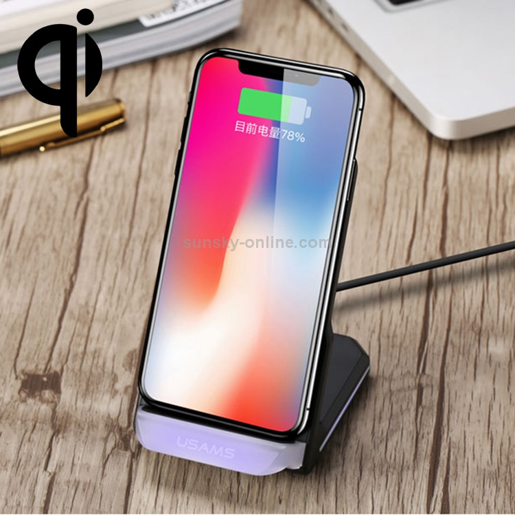 USAMS US-CD28 1-1.8A Fast Wireless Charger Stand Charging Station(Black) USAMS US-CD28 1-1.8A Fast Wireless Charger Stand Charging Station(Black)