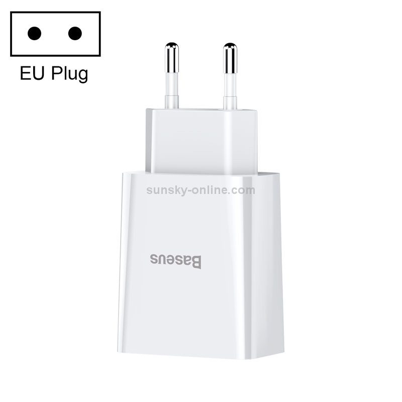 Baseus Speed Mini Series 10.5W Dual USB Travel Charger, EU Plug(White) Baseus Speed Mini Series 10.5W Dual USB Travel Charger, EU Plug(White)