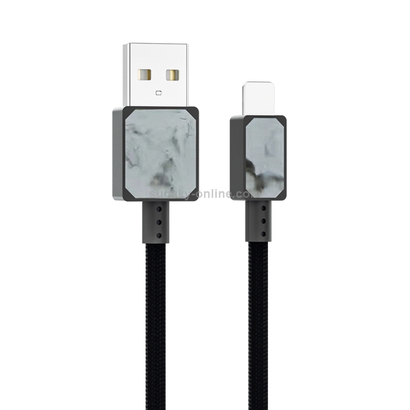 5A USB to 8 Pin Marble Pattern Polyester Braided Fast Charging and Transmission Data Cable, Cable Length: 1.2m (Black) 5A USB to 8 Pin Marble Pattern Polyester Braided Fast Charging and Transmission Data Cable, Cable Length: 1.2m (Black)