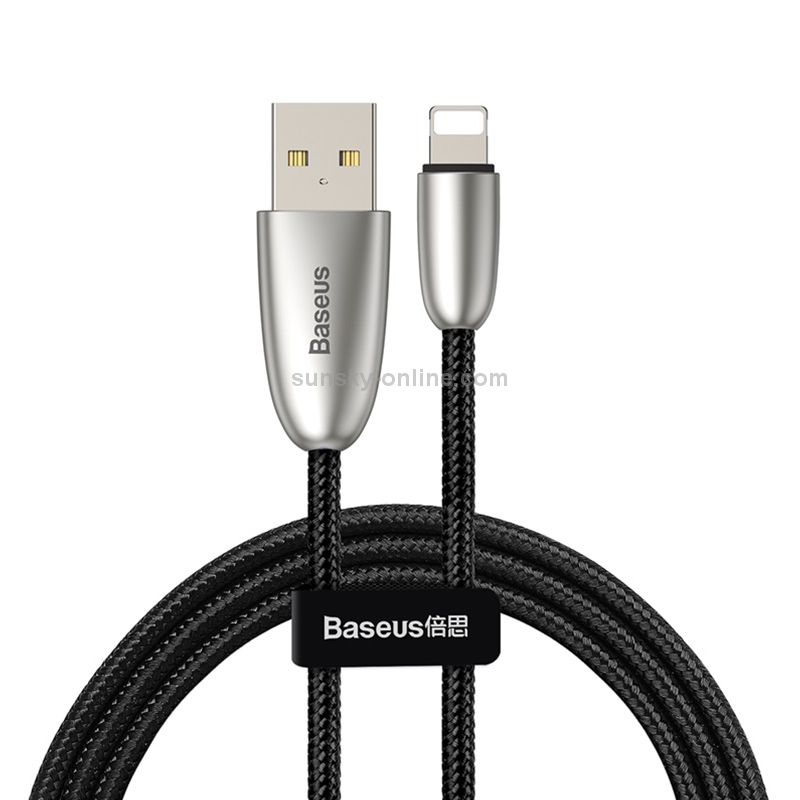 Baseus Torch Series 1m 2.4A 8 Pin to USB Nylon Braided Data Sync Charging Cable(Black) Baseus Torch Series 1m 2.4A 8 Pin to USB Nylon Braided Data Sync Charging Cable(Black)