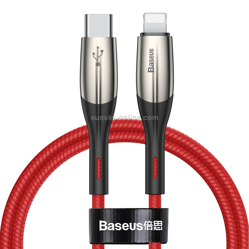 Baseus Horizontal 18W USB-C / Type-C to 8 Pin Data Sync Charging Cable PD Cable, Length: 1m(Red) Baseus Horizontal 18W USB-C / Type-C to 8 Pin Data Sync Charging Cable PD Cable, Length: 1m(Red)