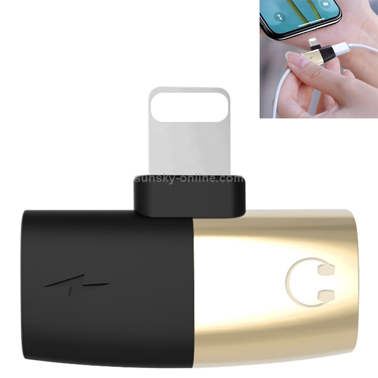 Q26 4 in 1 8 Pin + 8 Pin Female to 8 Pin Male Music + Wired Control + Call + Charging Aluminum Alloy Audio Adapter(Gold) Q26 4 in 1 8 Pin + 8 Pin Female to 8 Pin Male Music + Wired Control + Call + Charging Aluminum Alloy Audio Adapter(Gold)