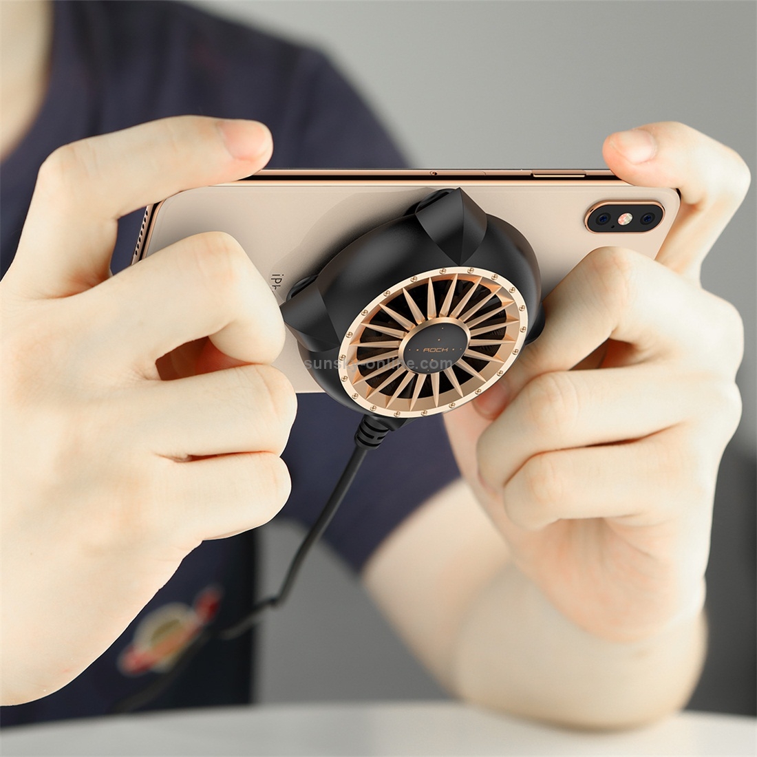 ROCK Sucker Mobile Phone Heat Dissipation Cooling Fan(Black Gold) ROCK Sucker Mobile Phone Heat Dissipation Cooling Fan(Black Gold)