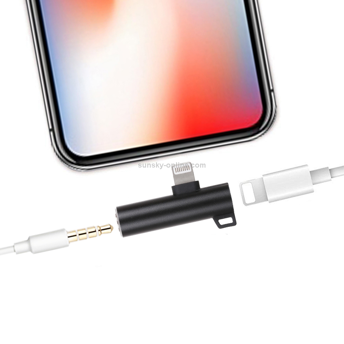 2 in 1 Ball Head Shape 8 Pin + 3.5mm to 8 Pin Male Charging Audio Adapter(Black) 2 in 1 Ball Head Shape 8 Pin + 3.5mm to 8 Pin Male Charging Audio Adapter(Black)