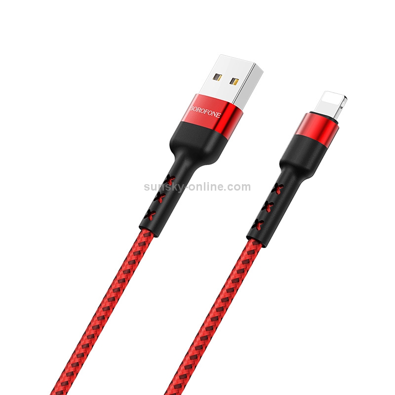 Borofone BX34 1m 2.4A Max Output Advantage USB to 8 Pin Data Sync Charging Cable(Red) Borofone BX34 1m 2.4A Max Output Advantage USB to 8 Pin Data Sync Charging Cable(Red)