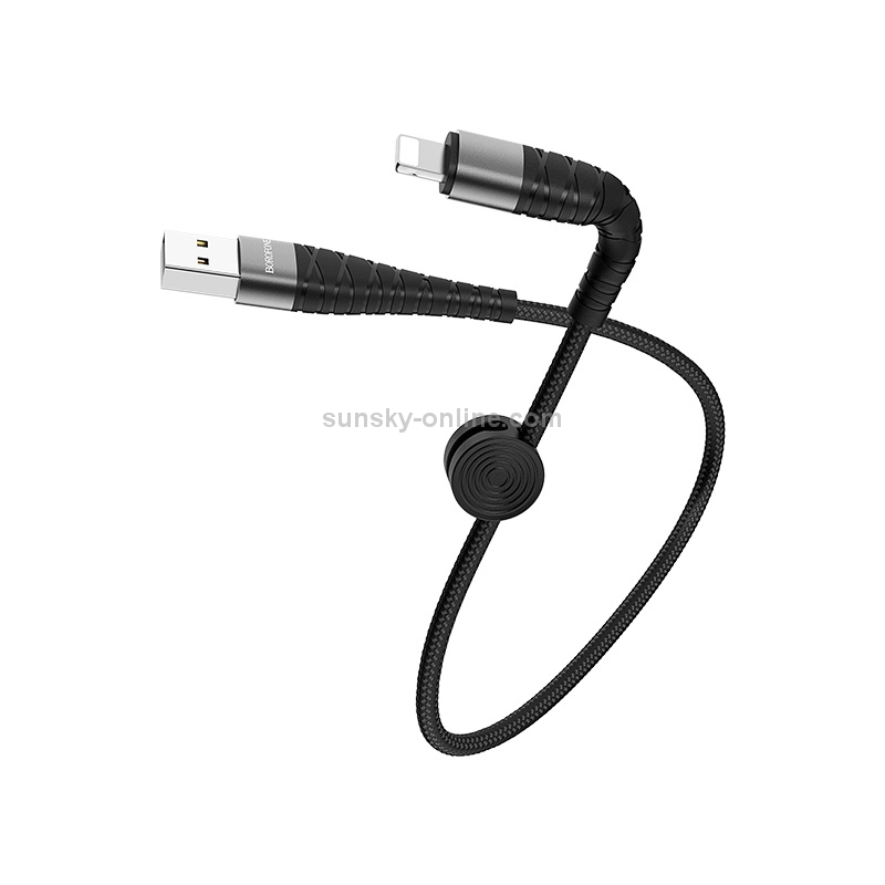 Borofone BX32 0.25m 5A Max Output Munificent USB to 8 Pin Data Sync Charging Cable(Black) Borofone BX32 0.25m 5A Max Output Munificent USB to 8 Pin Data Sync Charging Cable(Black)
