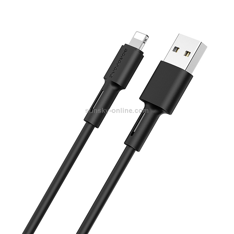 Borofone BX31 1m 2.4A Max Output Soft Silicone USB to 8 Pin Data Sync Charging Cable(Black) Borofone BX31 1m 2.4A Max Output Soft Silicone USB to 8 Pin Data Sync Charging Cable(Black)