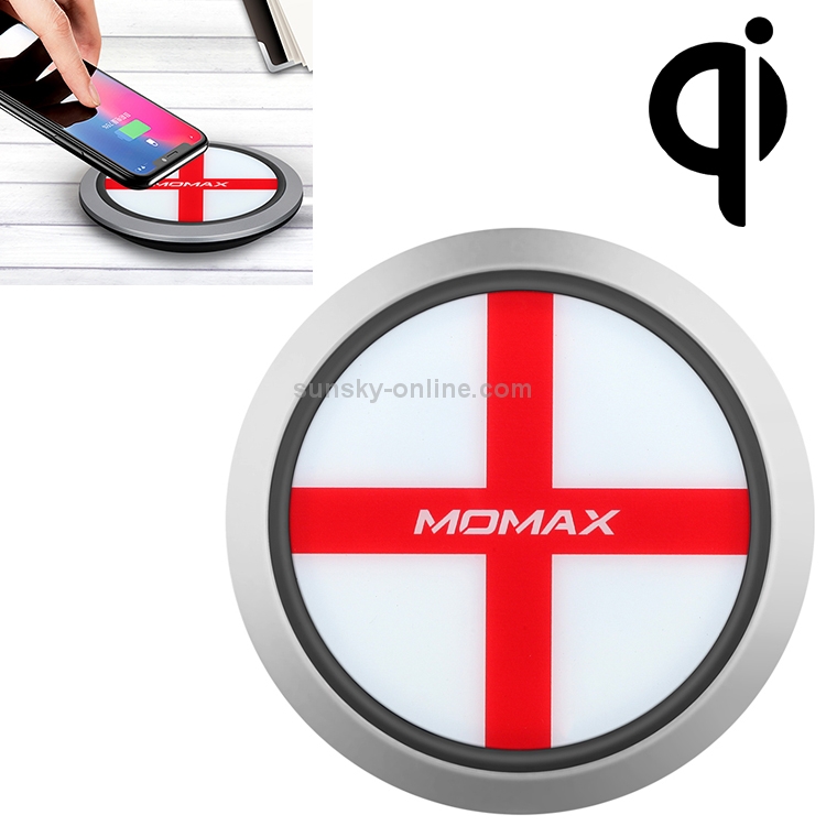 Momax England Pattern Creative Qi Standard Fast Charging Wireless Charger Momax England Pattern Creative Qi Standard Fast Charging Wireless Charger
