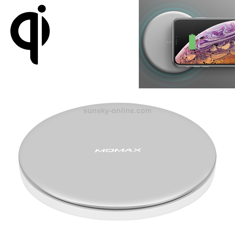 Momax Qi Standard Fast Charging Wireless Charger for iPhone / Galaxy / Huawei / Xiaomi(Silver) Momax Qi Standard Fast Charging Wireless Charger for iPhone / Galaxy / Huawei / Xiaomi(Silver)
