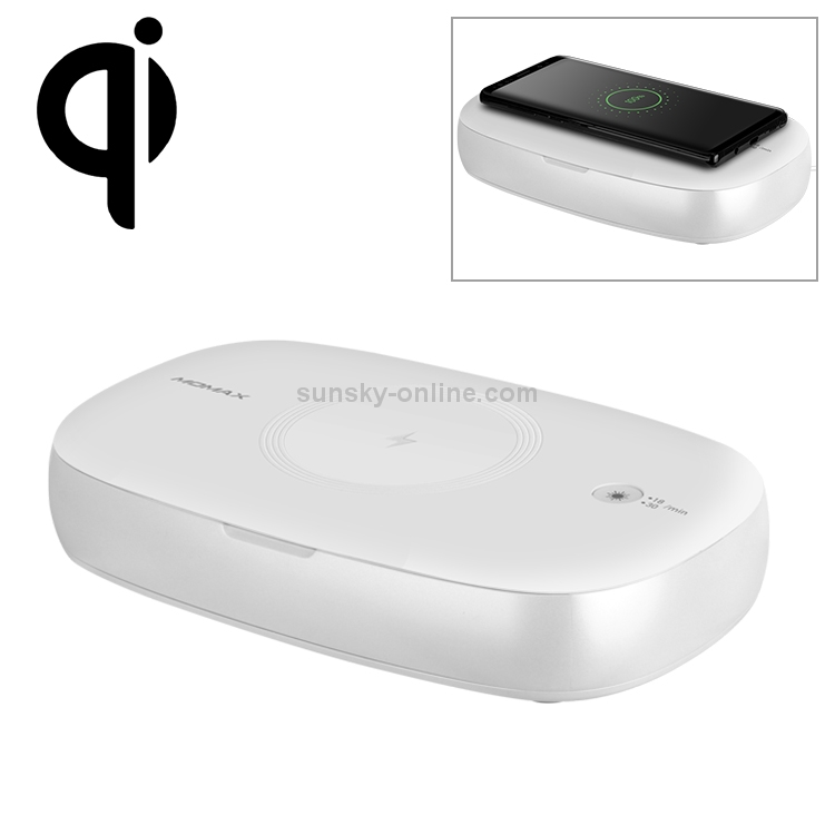 Momax 10W Qi Standard Fast Charging Wireless Charger Mobile Phone Jewelry UV Disinfection Cleaning Box Momax 10W Qi Standard Fast Charging Wireless Charger Mobile Phone Jewelry UV Disinfection Cleaning Box