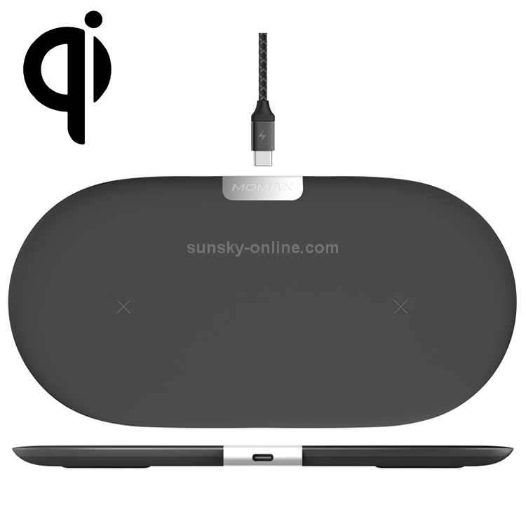 Momax 10W Qi Standard Dual Fast Charging Wireless Charger(Black) Momax 10W Qi Standard Dual Fast Charging Wireless Charger(Black)