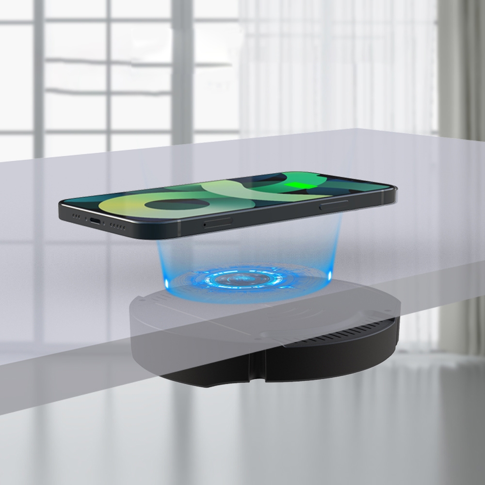 T16 10W Long-distance Air-tight Magnetic Wireless Charger for Desktops Within 30mm Thickness T16 10W Long-distance Air-tight Magnetic Wireless Charger for Desktops Within 30mm Thickness