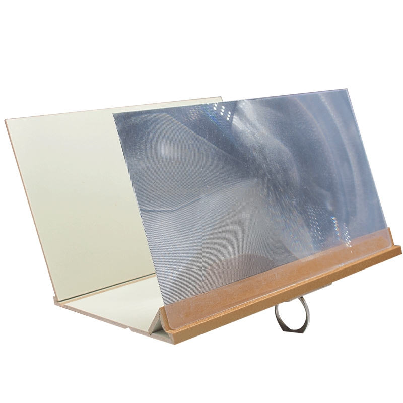 8 inch 3D Wood Grain Acrylic Folding Mobile Phone Screen Video Amplifier Desktop Stand(Gold)