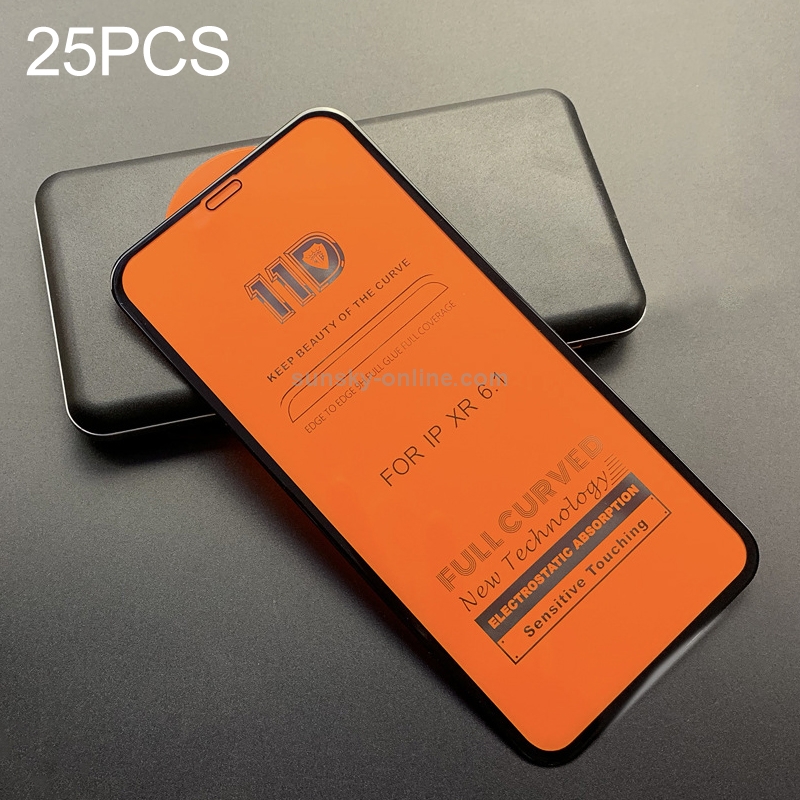For iPhone 11 / XR 25pcs mietubl Scratchproof 11D HD Full Glue Full Curved Screen Tempered Glass Film(Black) For iPhone 11 / XR 25pcs mietubl Scratchproof 11D HD Full Glue Full Curved Screen Tempered Glass Film(Black)