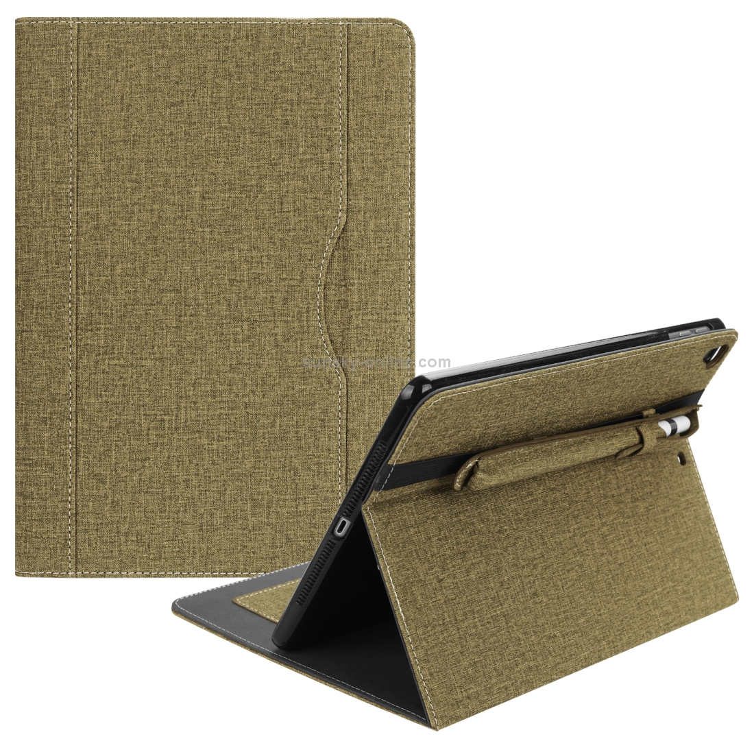 Cloth Pattern PU Case for iPad 9.7 inch (2018) & (2017) & (2016) & iPad Air 2 & iPad Air, with Card Slot & Pen Groove(Gold) Cloth Pattern PU Case for iPad 9.7 inch (2018) & (2017) & (2016) & iPad Air 2 & iPad Air, with Card Slot & Pen Groove(Gold)