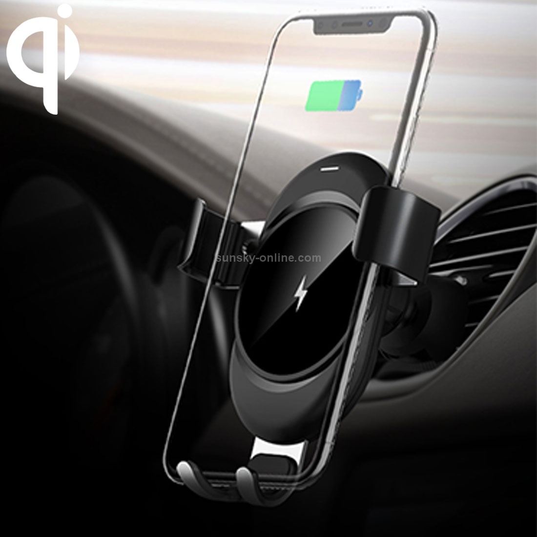 lenuo CL-28 Clamping Gravity Holder Car Air Vent Mount Qi Wireless Charger