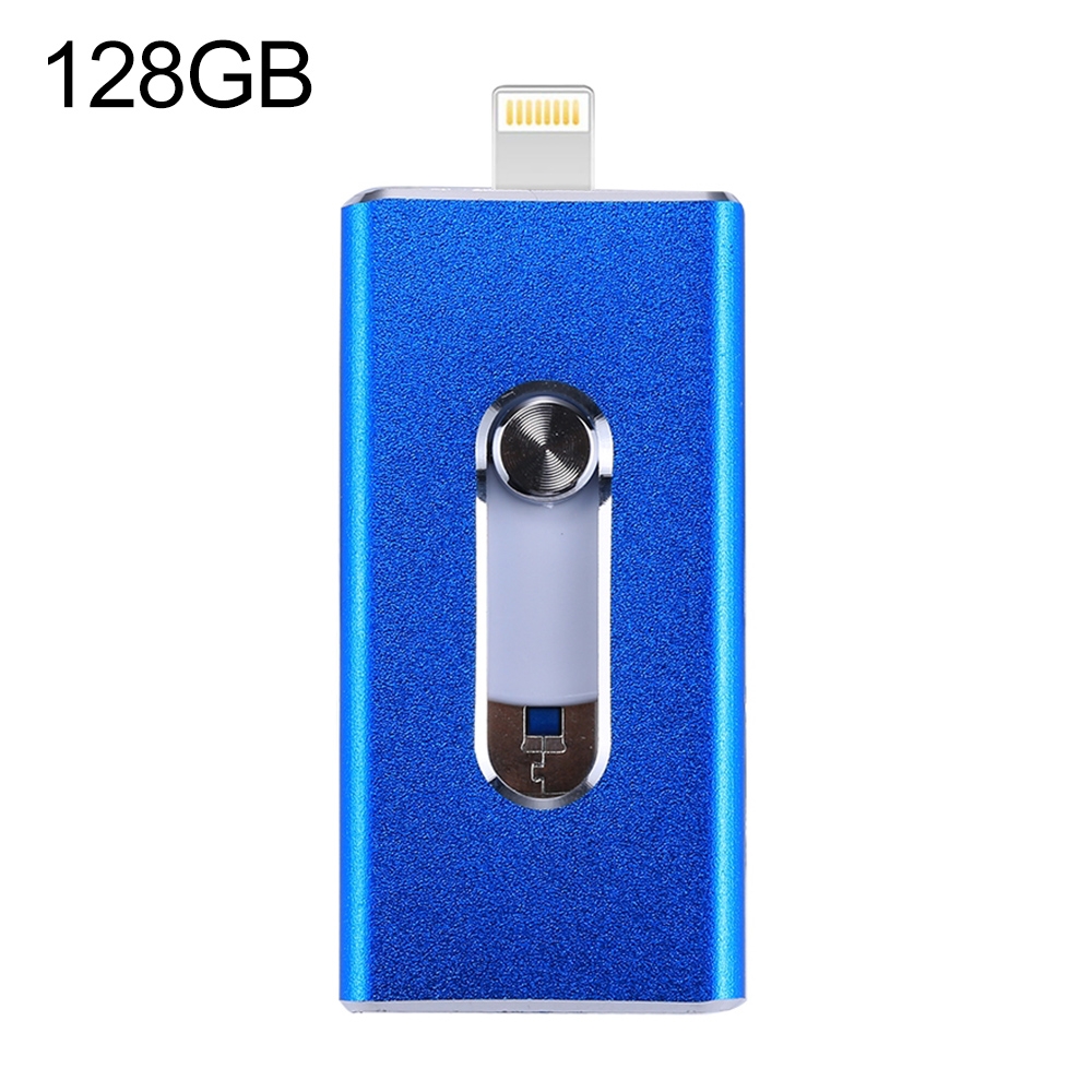 RQW-02 3 in 1 USB 2.0 & 8 Pin & Micro USB 128GB Flash Drive(Blue) RQW-02 3 in 1 USB 2.0 & 8 Pin & Micro USB 128GB Flash Drive(Blue)